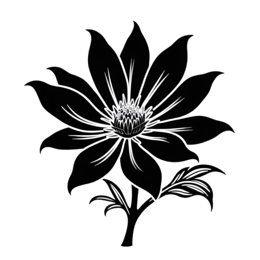 Monochrome Floral Illustration